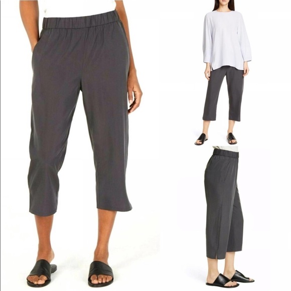Eileen Fisher slouchy crop pant steel gray small - Picture 2 of 9